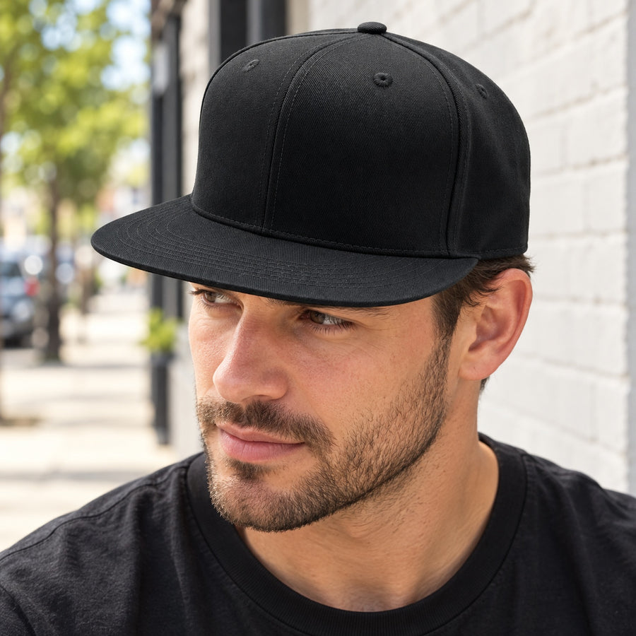 Premium Flat Brim Snapback Hat 100% Cotton Men Women Blank — Lifestyle