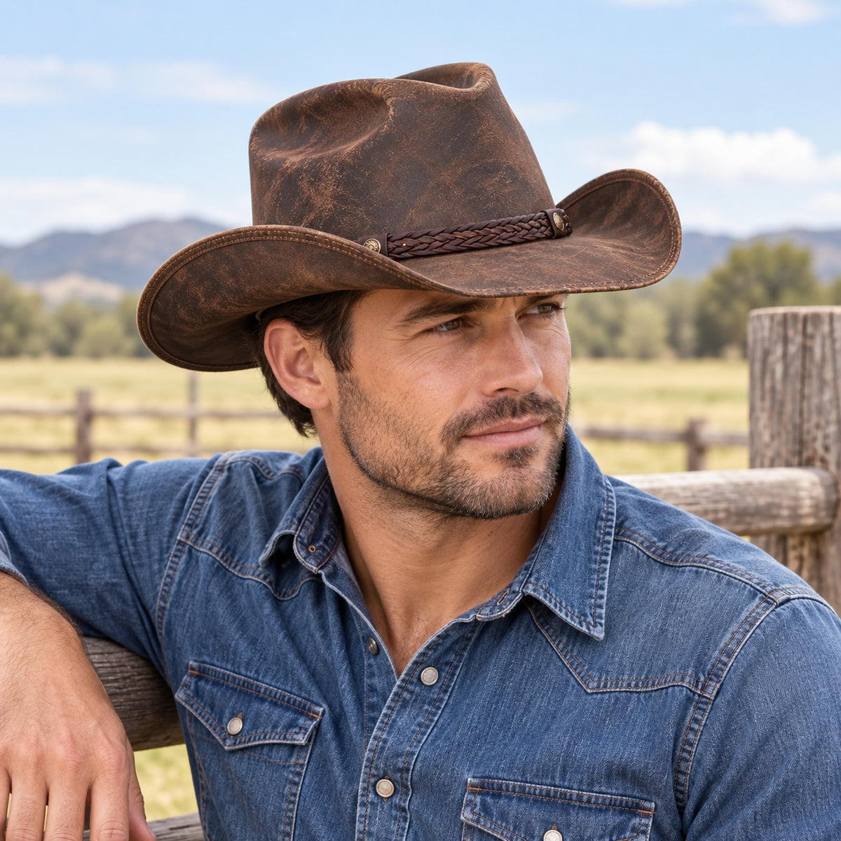 Sahara Leather Hats Western Style For Men and Women Shapeabl — Lifestyle
