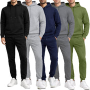 2-Piece Men’S Fleece-Lined Pullover Hoodie & Jogger Set — Close-up