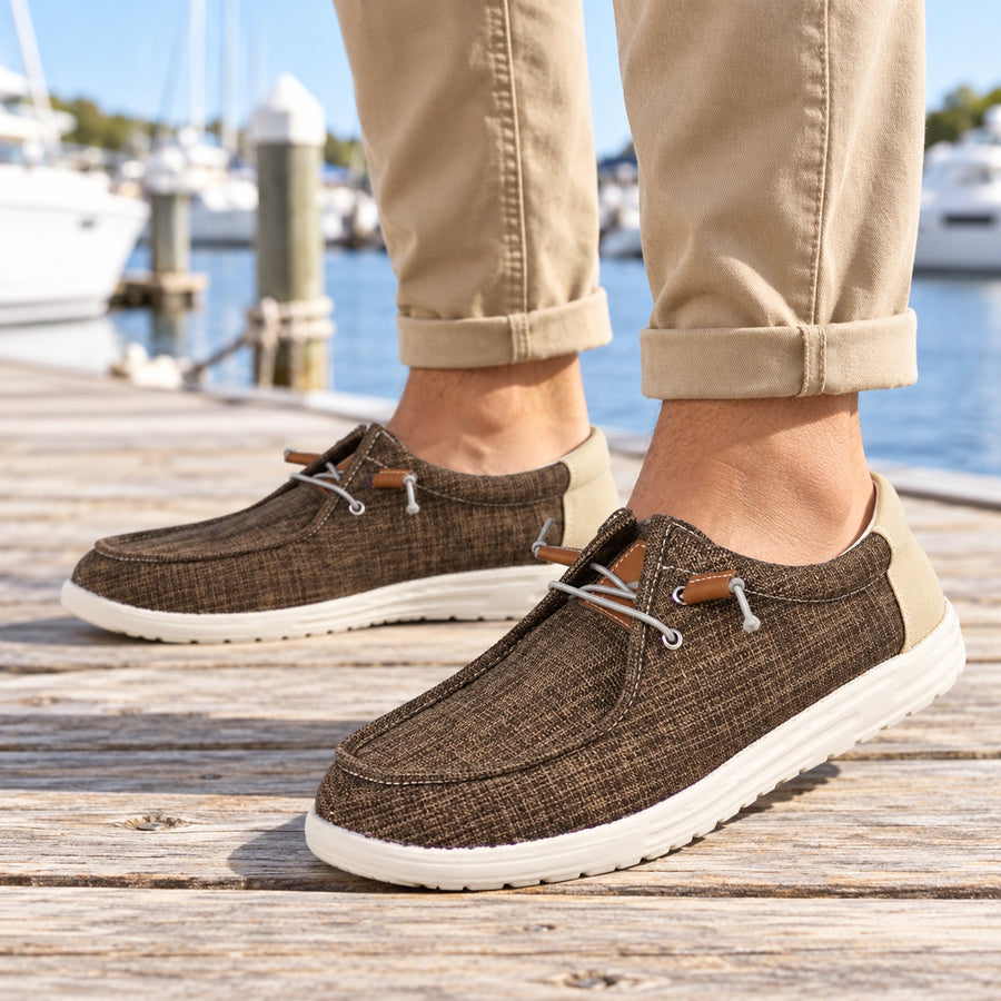 Norty Mens 8-13 Chocolate Laceup Boat Shoes Prepack — Lifestyle