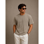 Men's Short Sleeve Textured T-Shirt (Khaki) — Main