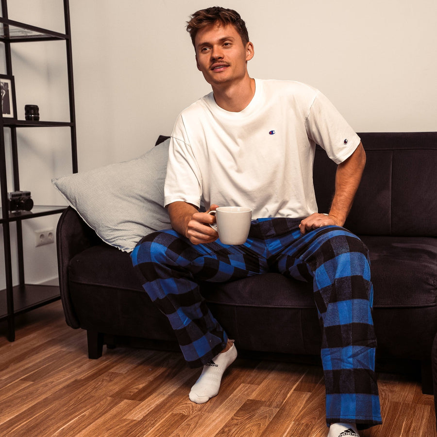 Norty Men Flannel Pajama Pant 39974 Blue Buffalo Plaid — Lifestyle