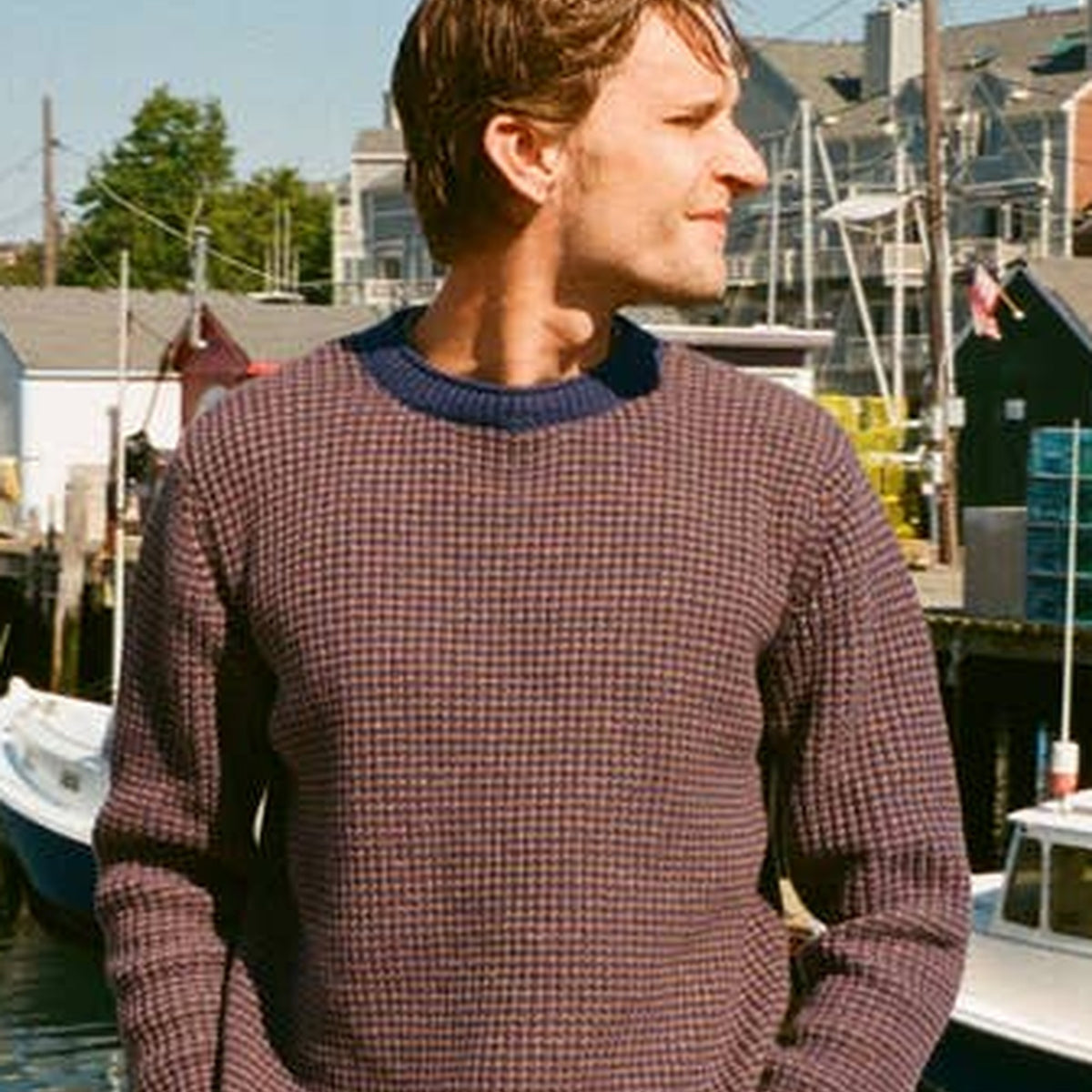 Grandpas Fisherman Knit Roll-Neck Sweater — Close-up