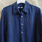 Men's 100% Linen Shirt — Close-up