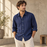 Men's 100% Linen Shirt — Lifestyle