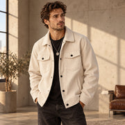 Men's Collared Button-Front Long-Sleeve Jacket — Lifestyle