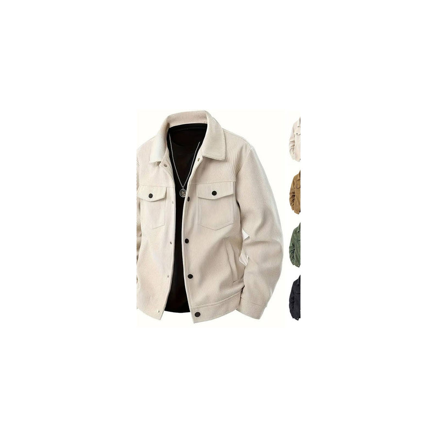 Men's Collared Button-Front Long-Sleeve Jacket — Main
