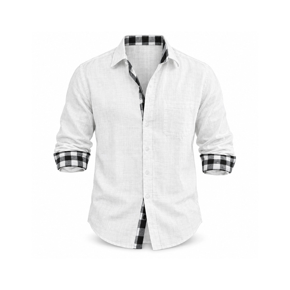Men's Linen-Blend Long-Sleeve Shirt — Main