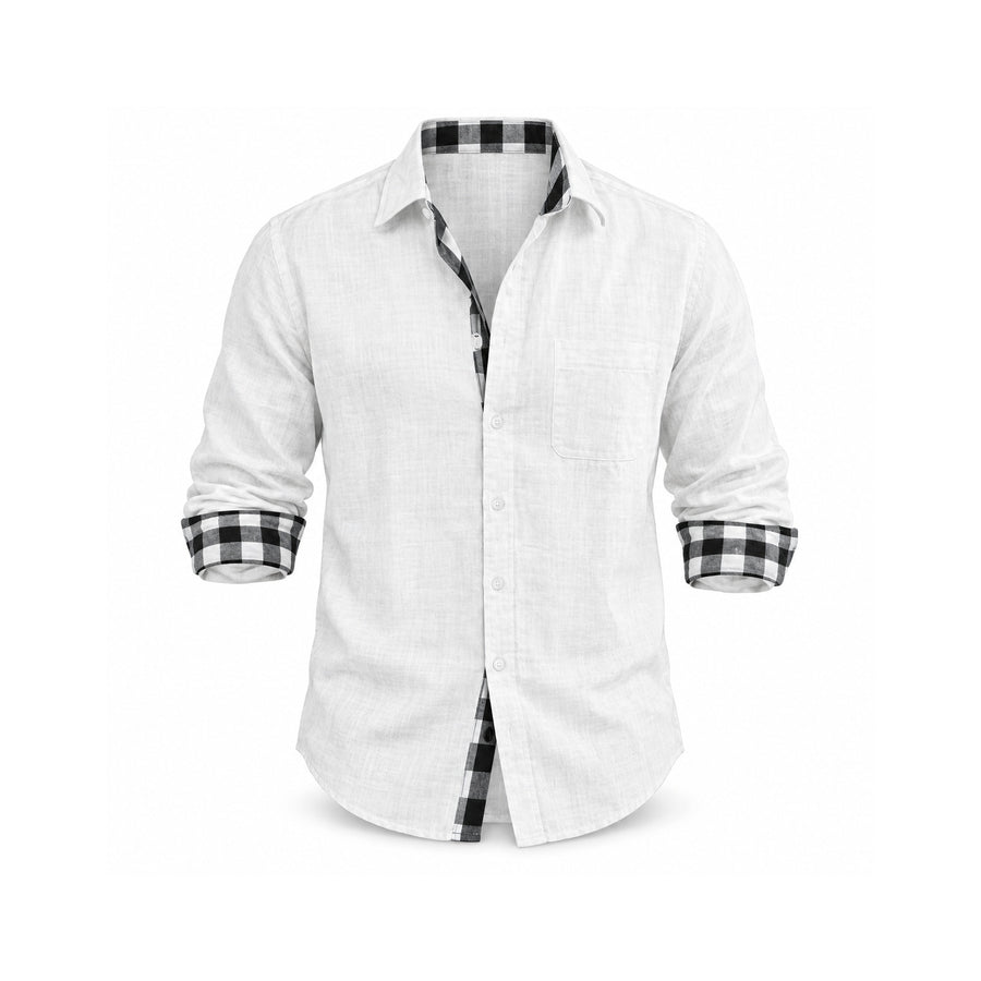 Men's Linen-Blend Long-Sleeve Shirt — Main