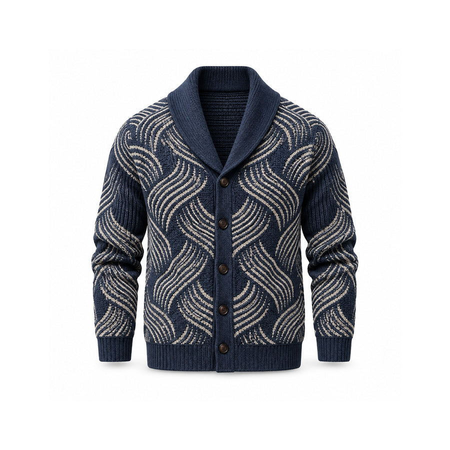 Men's Shawl Collar Jacquard Cardigan — Main