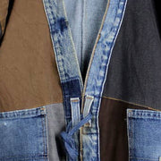 Upcycled Patchwork Denim Jacket — Close-up